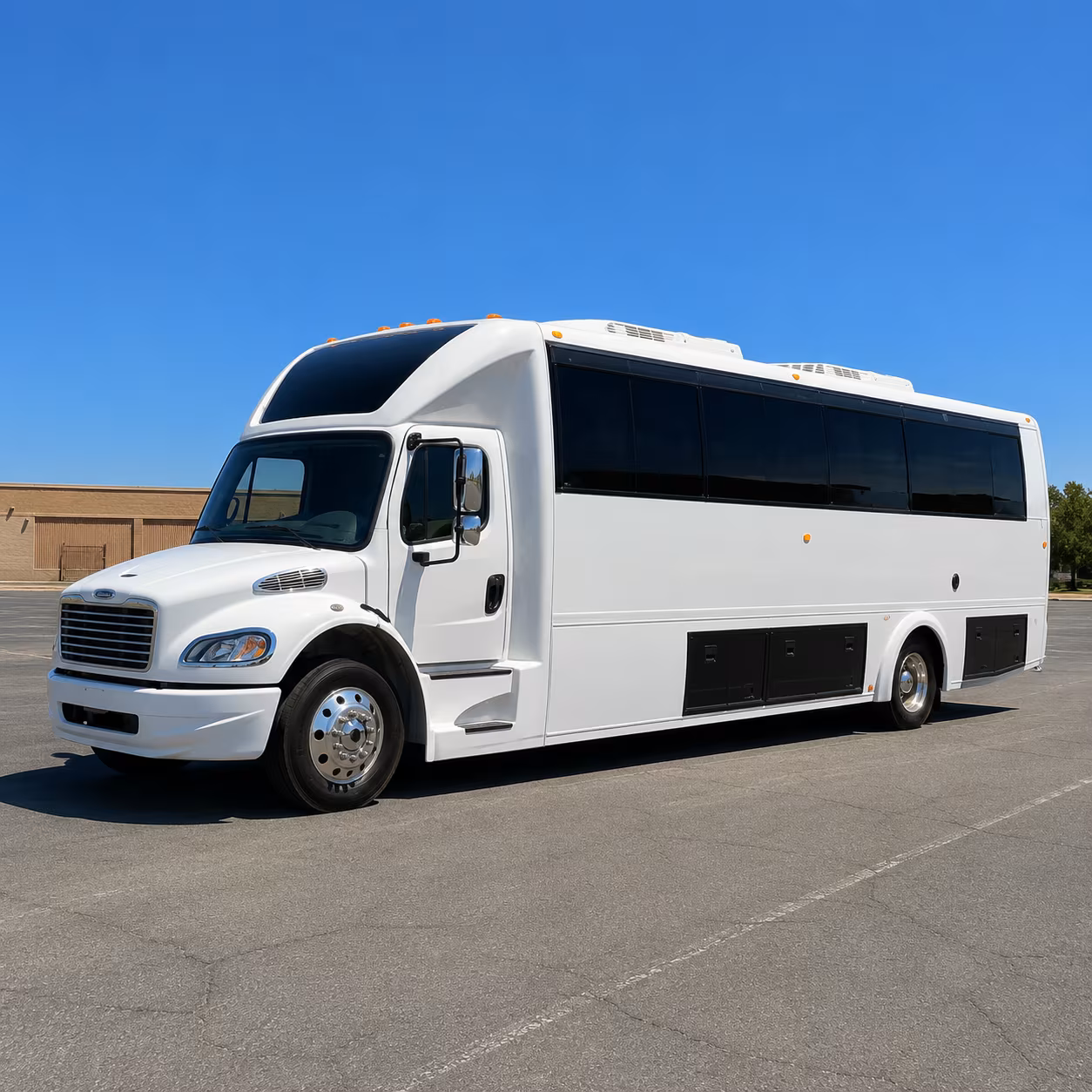 Group beside a Mercedes Sprinter limo in Virginia Beach