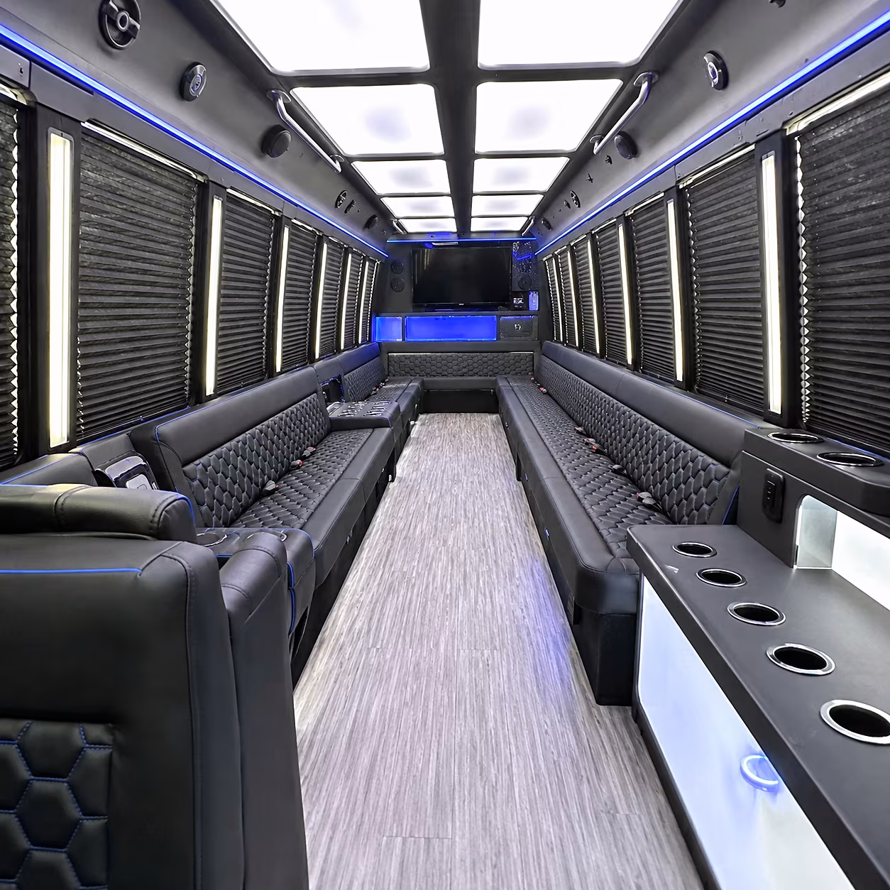 Virginia Beach Sporting Event Transportation party bus interior