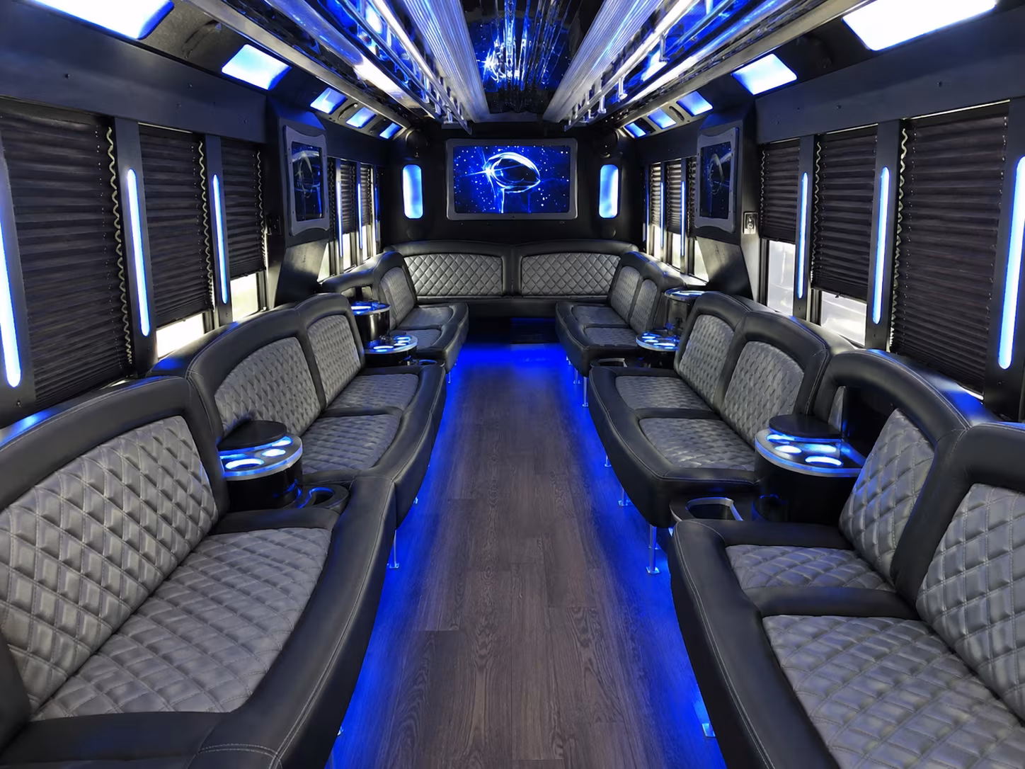 Virginia Beach Sporting Event Transportation party bus interior